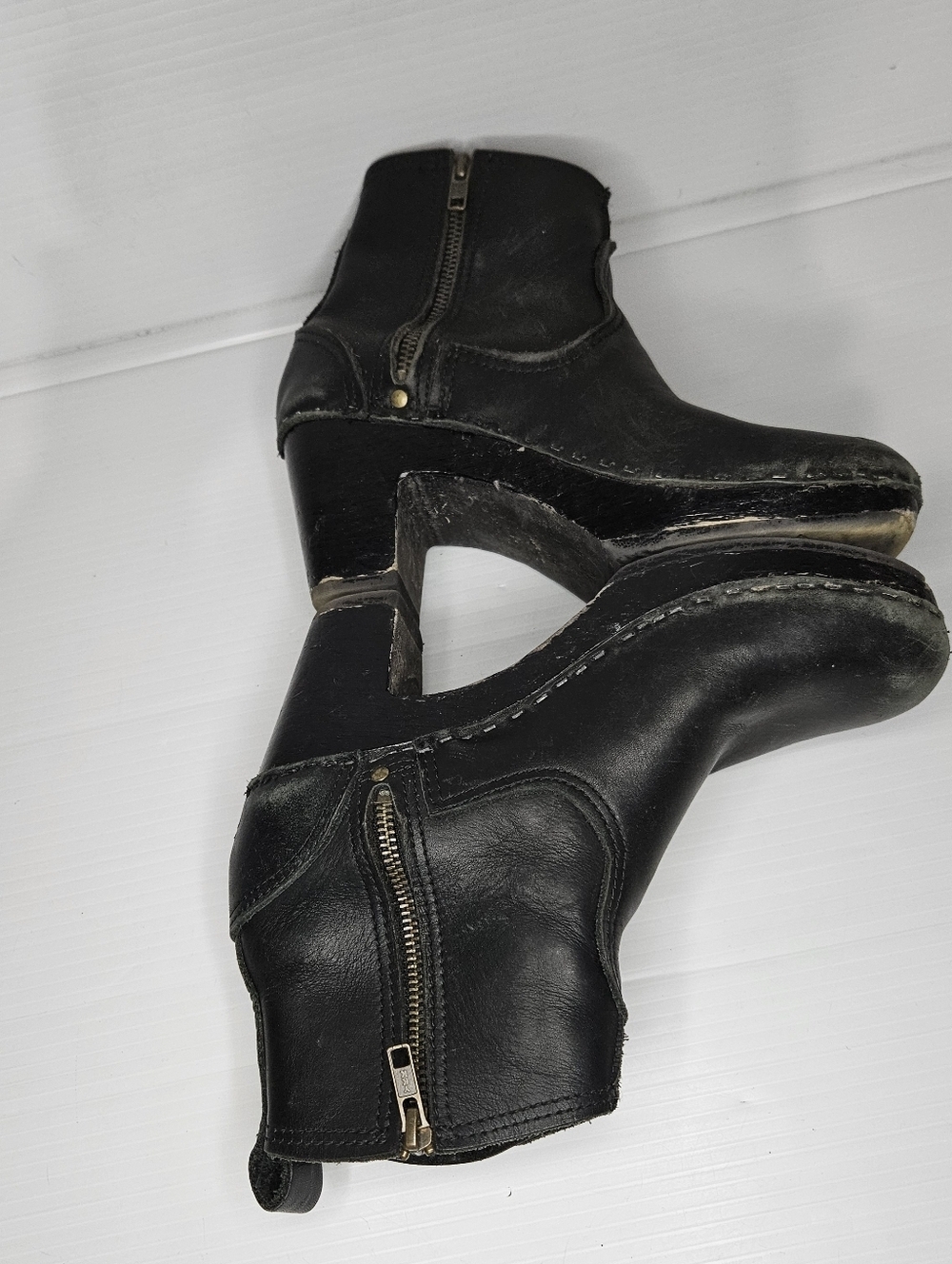 No. 6 Clog Boots Size 38 Leather Platform Ankle Boot Classic Minimalist - Picture 8 of 13